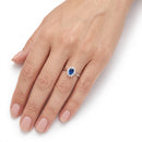 Mabina Donna - Anello In Argento 925 zaffiro con diamanti lab-grown - 523543