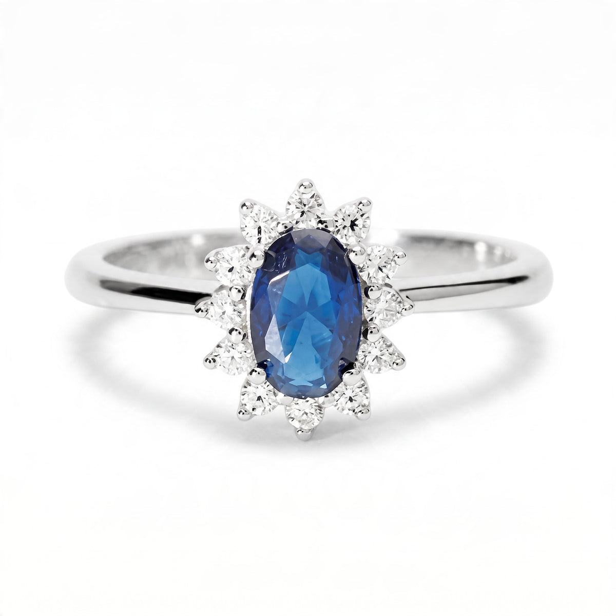 Mabina Donna - Anello In Argento 925 zaffiro con diamanti lab-grown - 523543