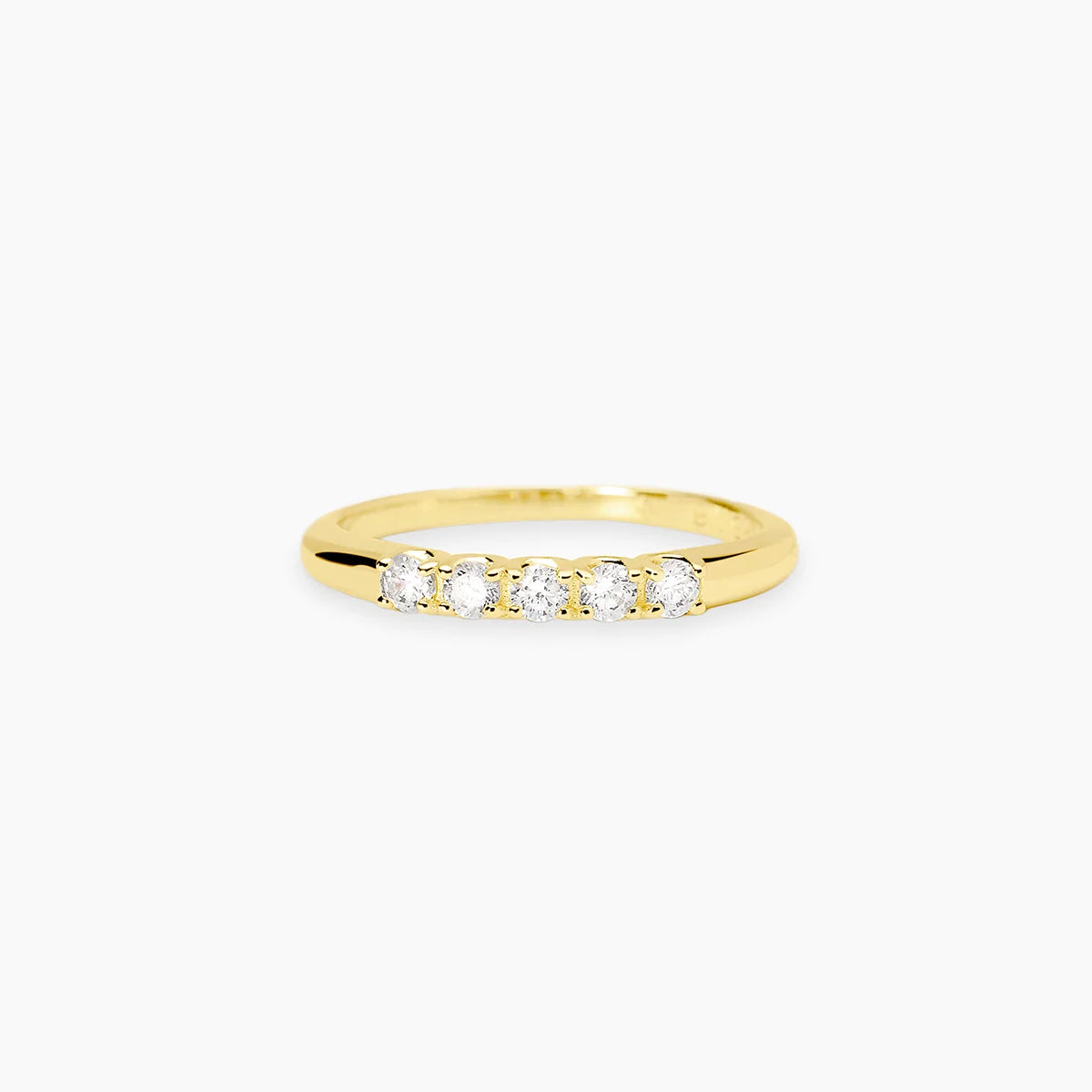 Mabina Donna - Anello In Argento dorato 925 veretta con diamanti lab-grown - 523546