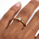 Mabina Donna - Anello solitario In Argento dorato 925 con diamanti lab-grown - 523548