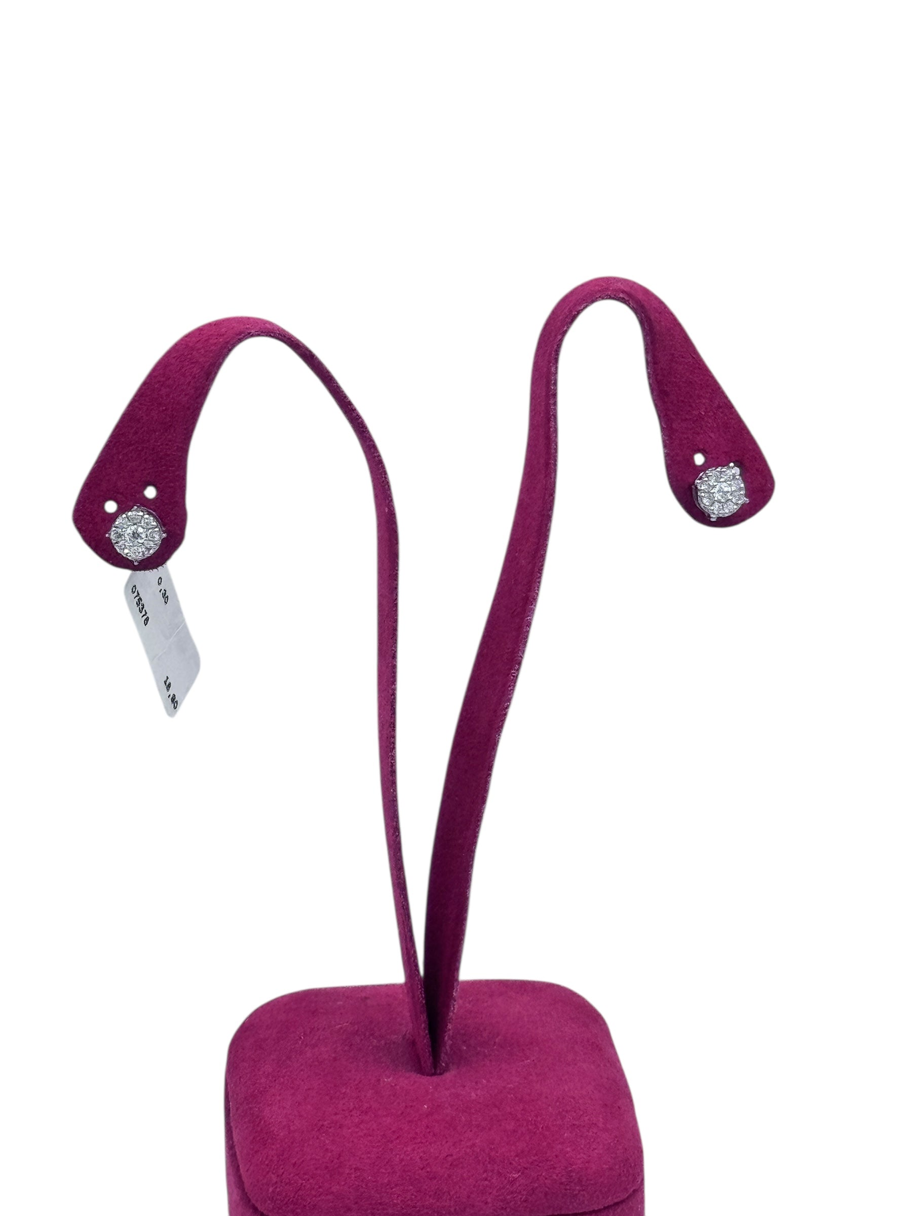 Diana - Orecchini in oro bianco 18kt e mosaico di 8 diamanti - OR MAGIC N08-2