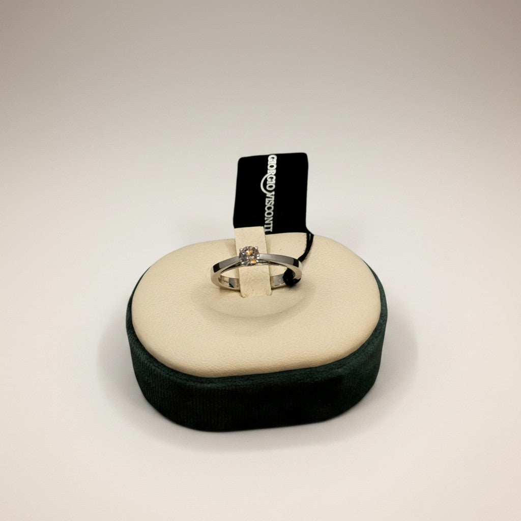 Anello solitario in oro bianco e diamante 0.41ct - AB16606F