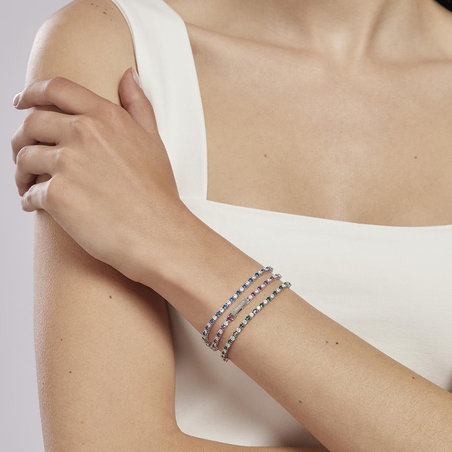 Mabina Donna - Bracciale tennis in argento con zaffiri sintetici e zirconi Tennis Club - 533456-17