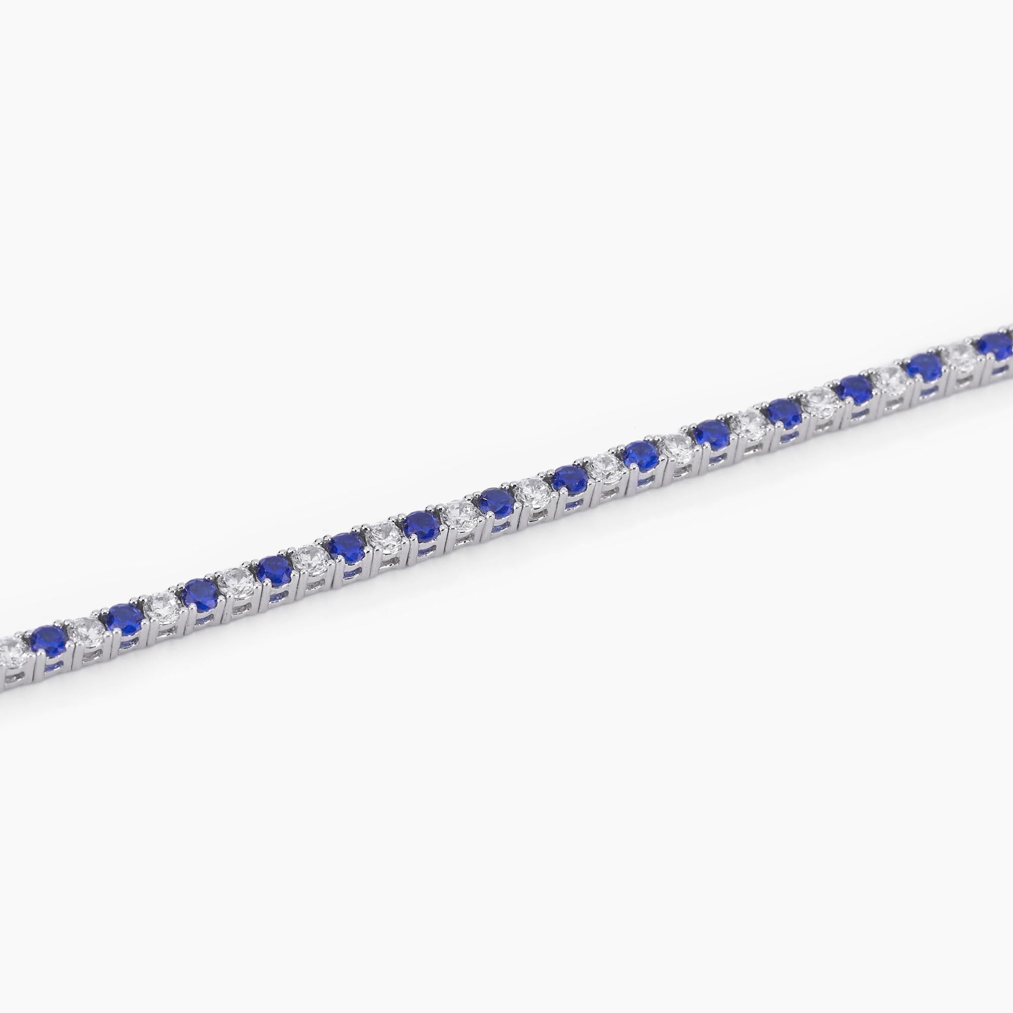 Mabina Donna - Bracciale tennis in argento con zaffiri sintetici e zirconi Tennis Club - 533456-17
