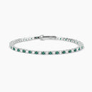 Mabina Donna - Bracciale tennis in argento con smeraldi sintetici e zirconi - 533458-17