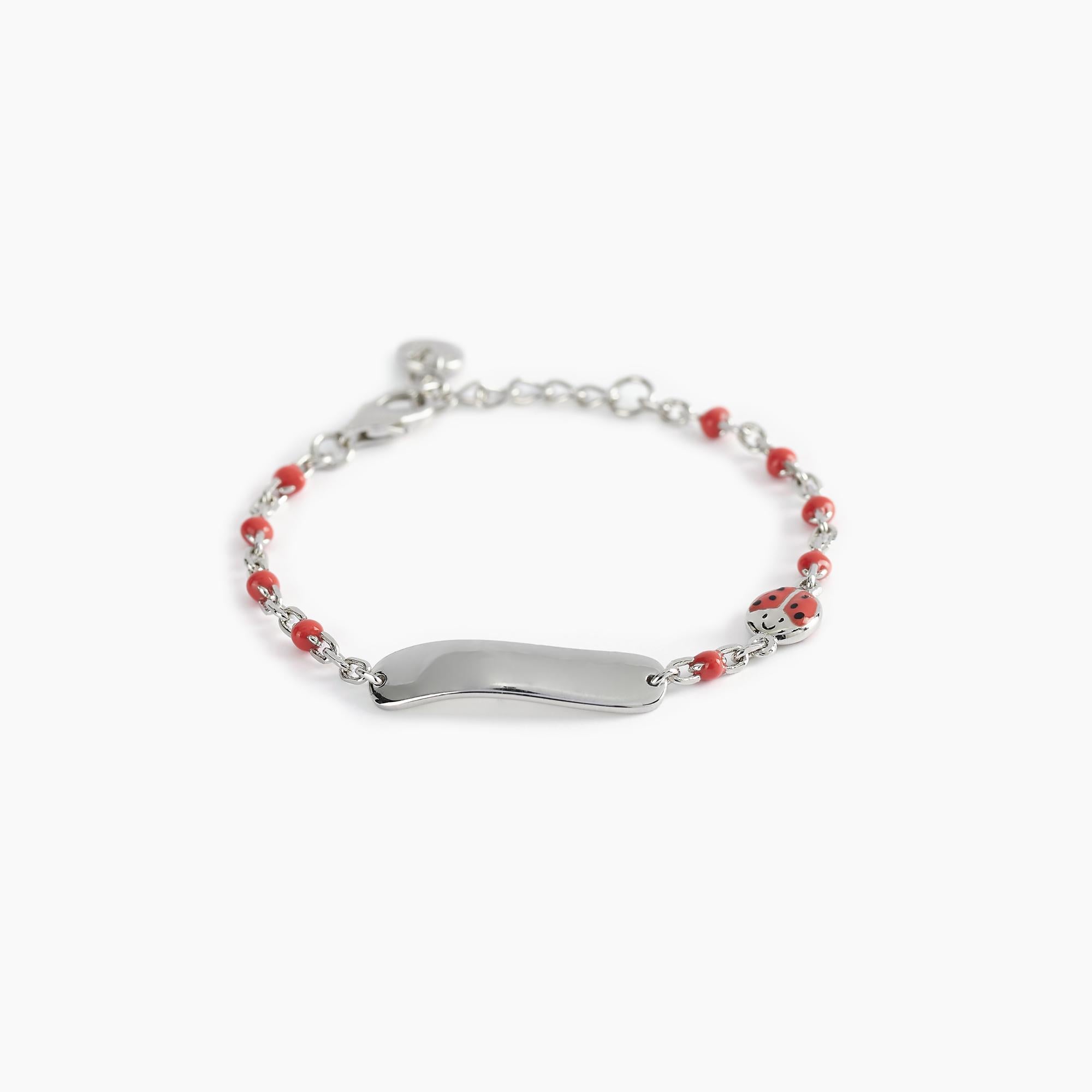 Mabina Junior - Bracelet with ladybug and engraveable tag LADYBUG-TAG - 533498