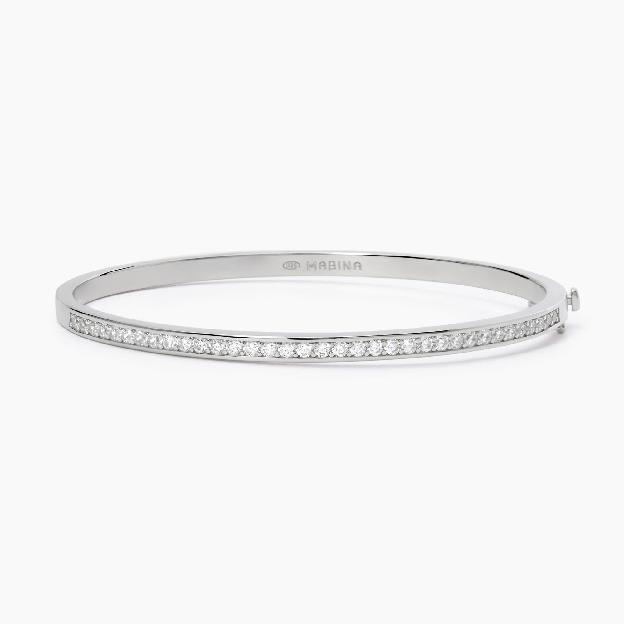 Mabina Donna - Bracciale rigido in argento con pietre LADY B - 533642-L