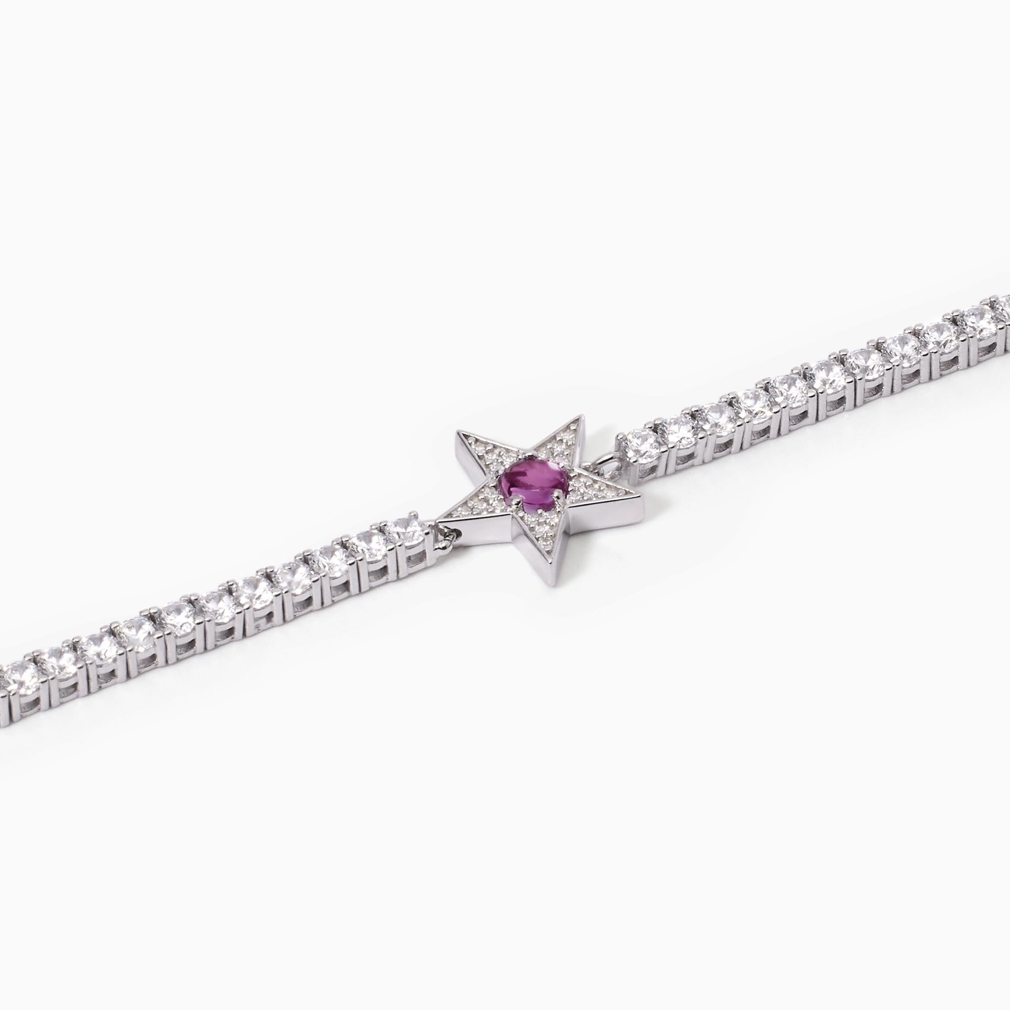 Mabina Woman - Star tennis bracelet with synthetic tourmaline STARLET - 533650-S