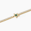 Mabina Woman - Golden star tennis bracelet with green agate STARLET - 533651-M