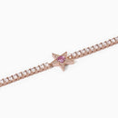 Mabina Donna - Bracciale tennis stella rosato con tormalina sintetica STARLET - 533652-S