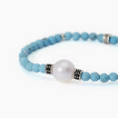 Mabina Homme - Bracelet avec perle turquoise et blanche SUNSET - 533718