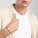 Mabina Homme - Bracelet avec cordon bleu et perle blanche TROPICAL - 533719