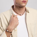 Mabina Homme - Bracelet avec cordon noir et perle blanche TROPICAL - 533720