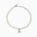Mabina Donna – ONE LOVE Armband mit Muschelperlen und Herz in Pavé – 533733