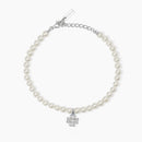 Mabina Donna - Bracciale in argento con perle conchiglia e quadrifoglio in pavè È SOLO FORTUNA - 533738