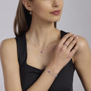 Mabina Donna - Tennis in argento con rubino sintetico COOL OR RÉTRO? - 533741-M