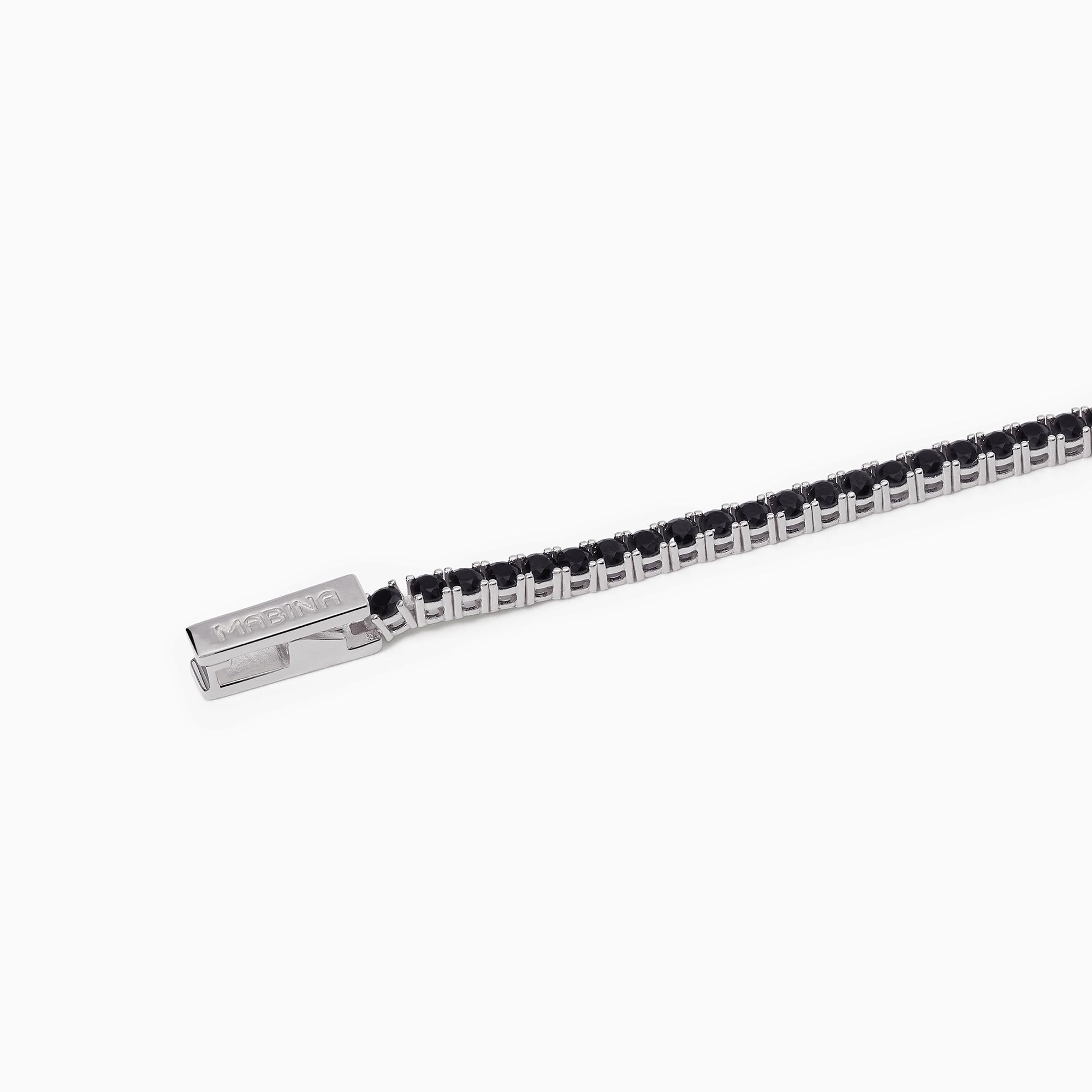 Mabina Donna - Tennis in argento con zirconi neri TENNIS CLUB - 533744-S