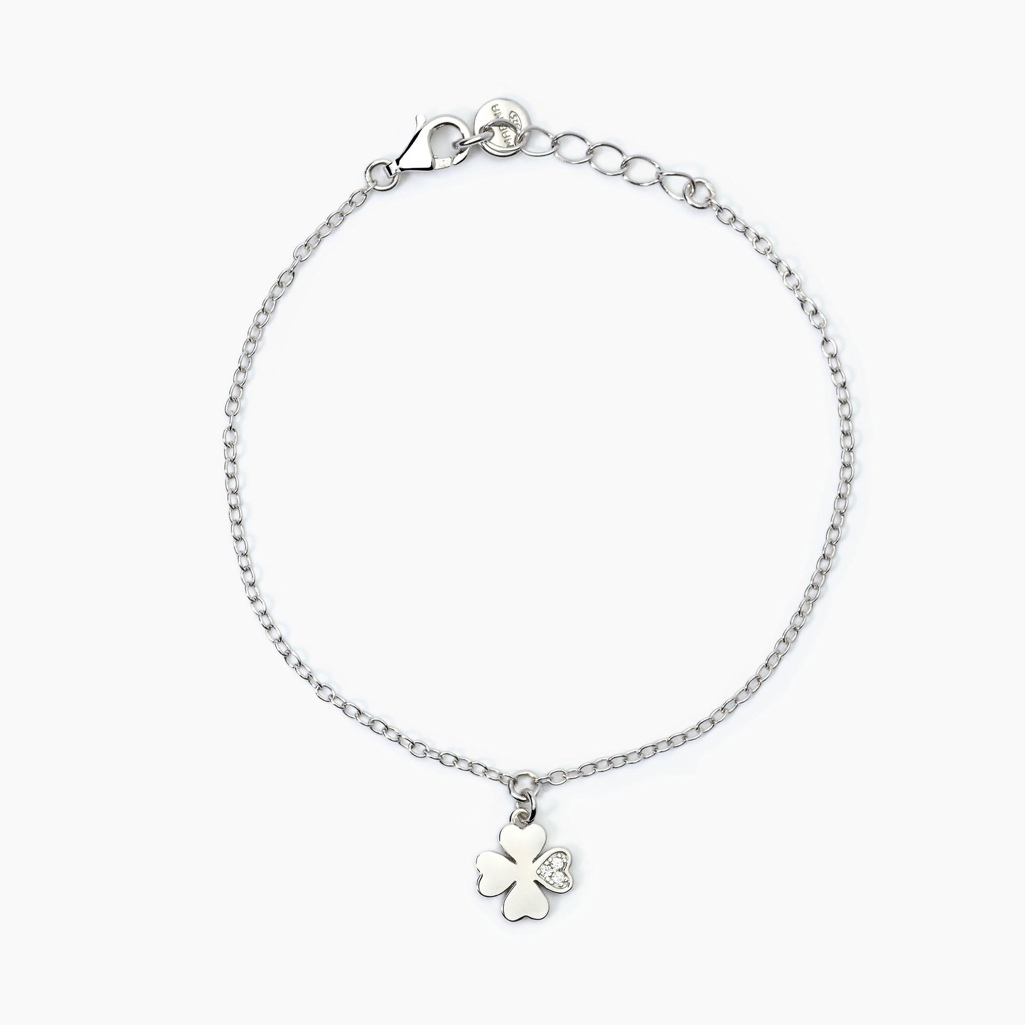 Mabina Junior - Bracciale in argento con quadrifoglio e zirconi CERCAMI - 533781
