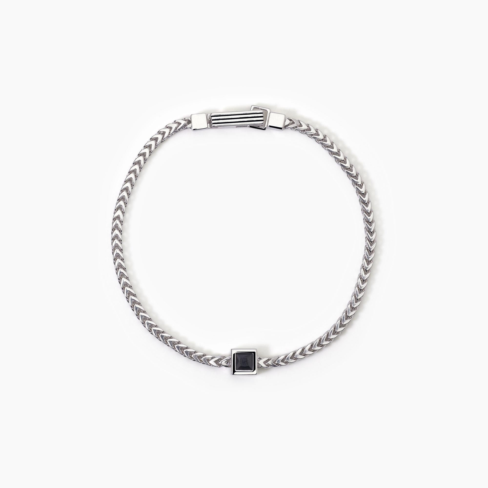 Mabina Uomo - Bracciale in argento con catena franco BLACK CODE - 533808-20