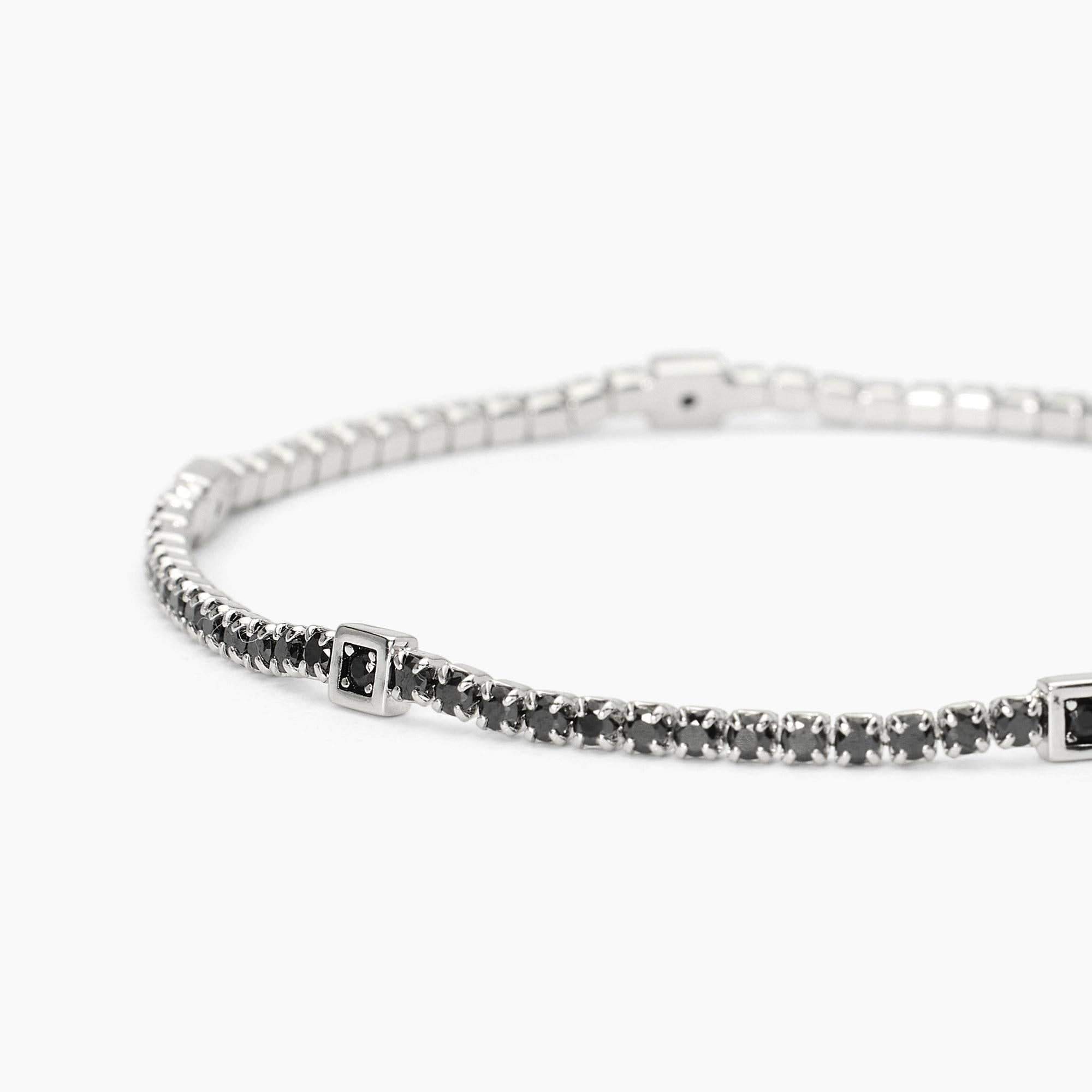 Mabina Homme - Bracelet tennis en argent avec inserts carrés GENTLEMAN - 533821