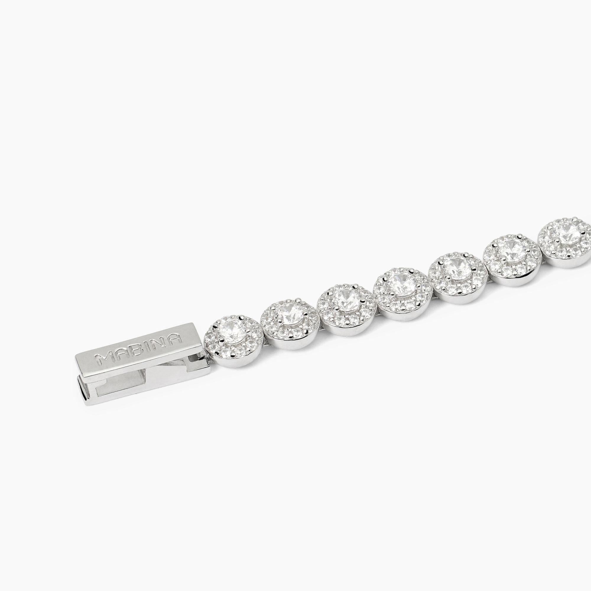 Mabina Donna - Bracciale tennis in argento con zirconi bianchi MILANESIENNE - 533823