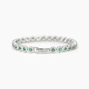 Mabina Donna - Bracciale tennis in argento con smeraldi sintetici MILANESIENNE - 533824-17