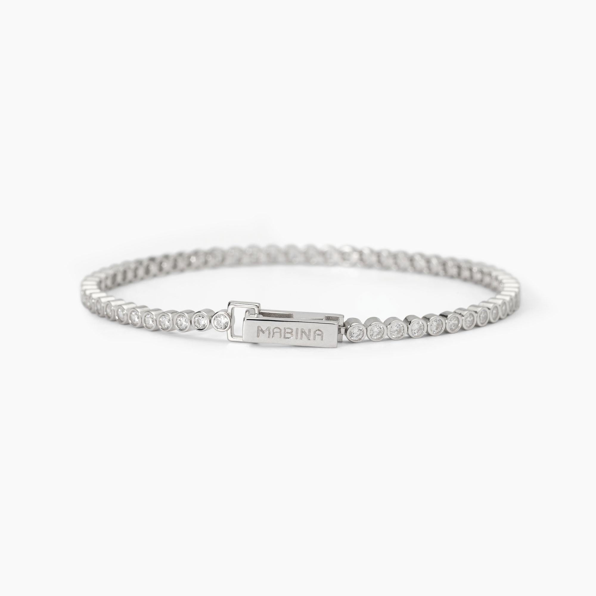 Mabina Woman - Silver tennis bracelet with white zircons PRIVILEGIO - 533827-18
