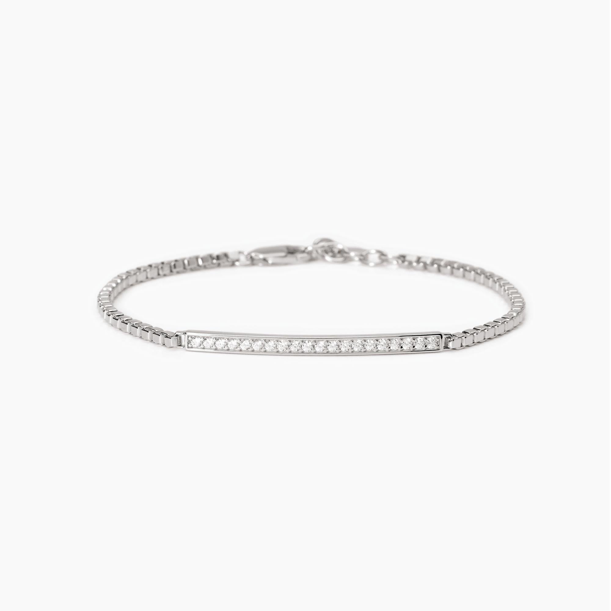 Mabina Uomo - Men's silver bracelet with white zircons COSMOPOLITAN - 533830