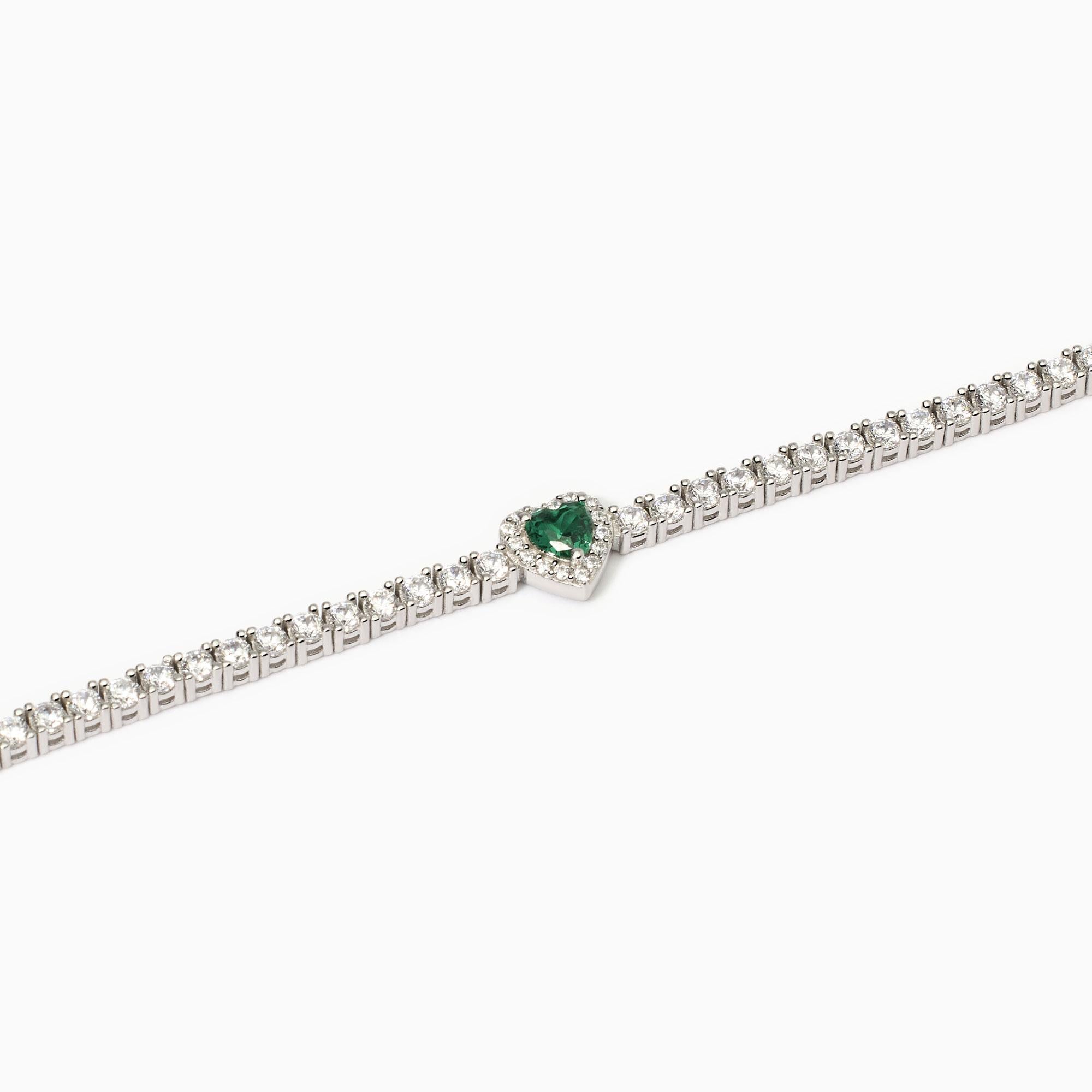 Mabina Donna - Women's tennis bracelet with emerald LOVE AFFAIR - 533837-16