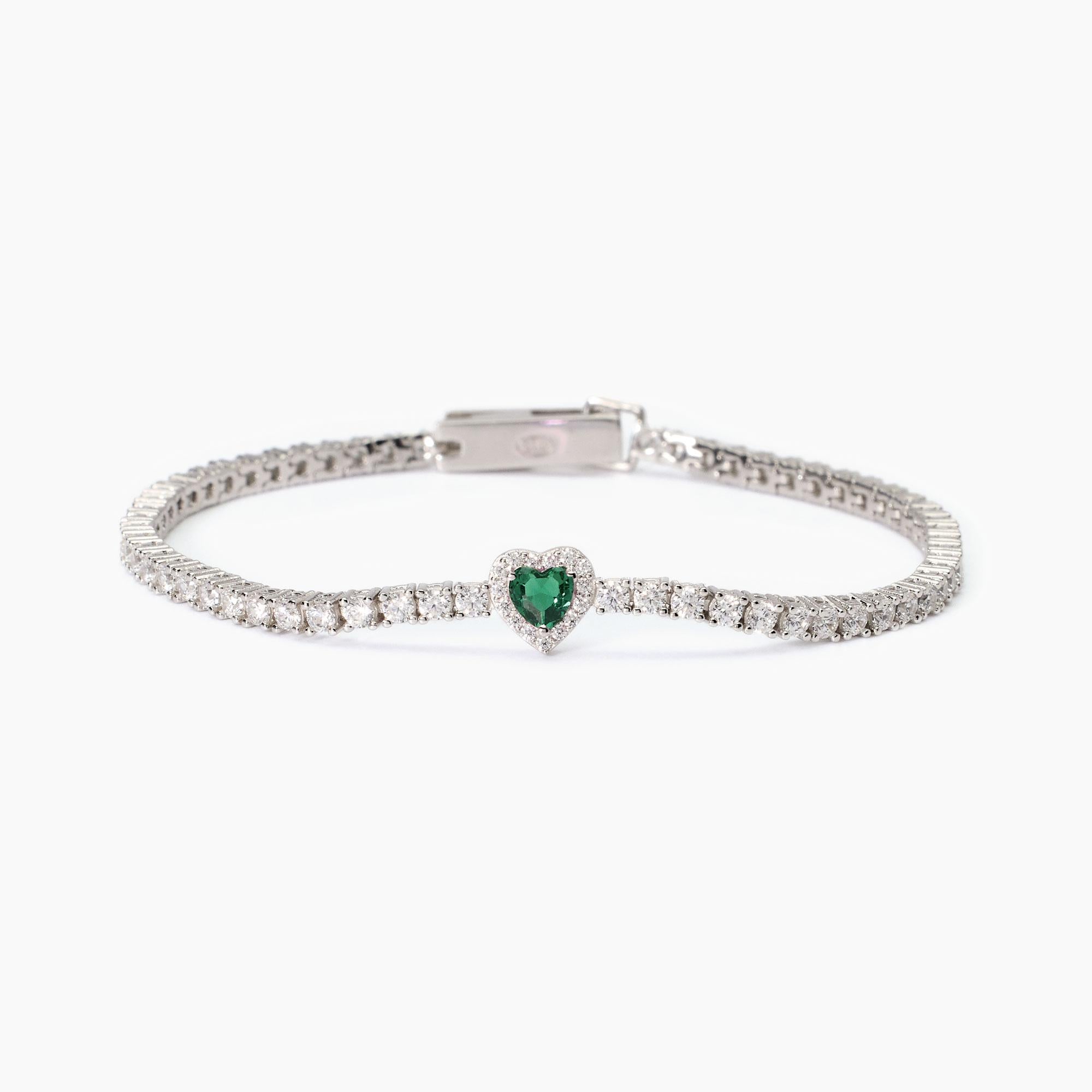 Mabina Donna - Women's tennis bracelet with emerald LOVE AFFAIR - 533837-18