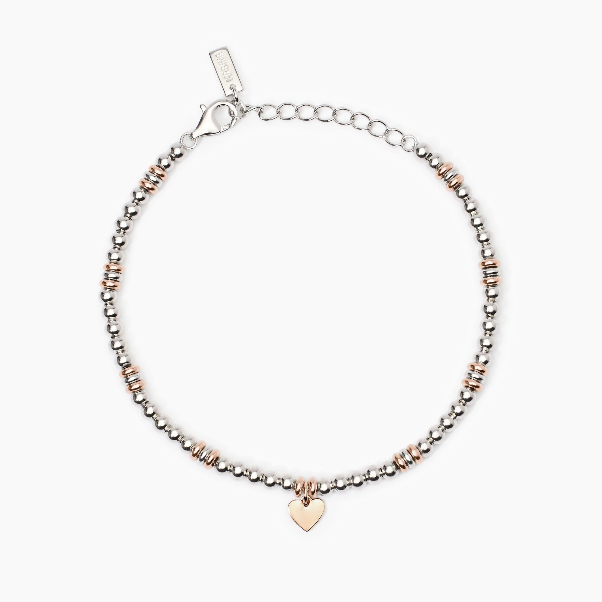 Mabina Donna - Bracciale in argento placcato oro rosa con cuore LITTLE MIX - 533839