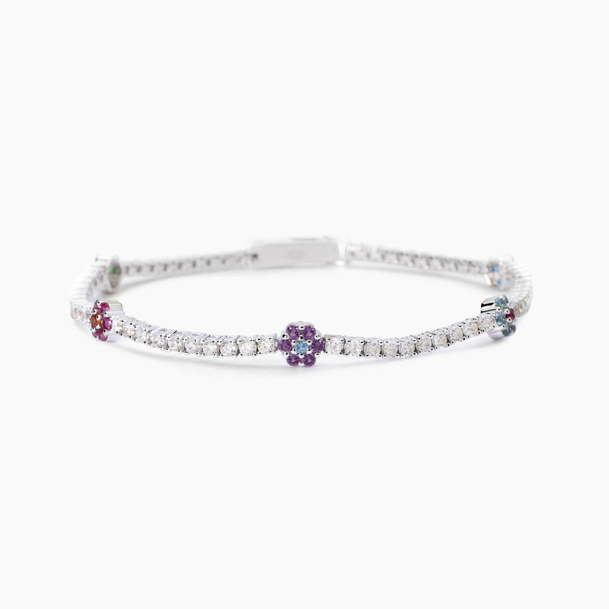 Mabina Donna - Bracciale tennis con elementi Fior Fiore - 533885-18