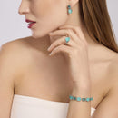 Mabina Woman - Bracelet with light blue fusion stone glass SANTORINI - 533898