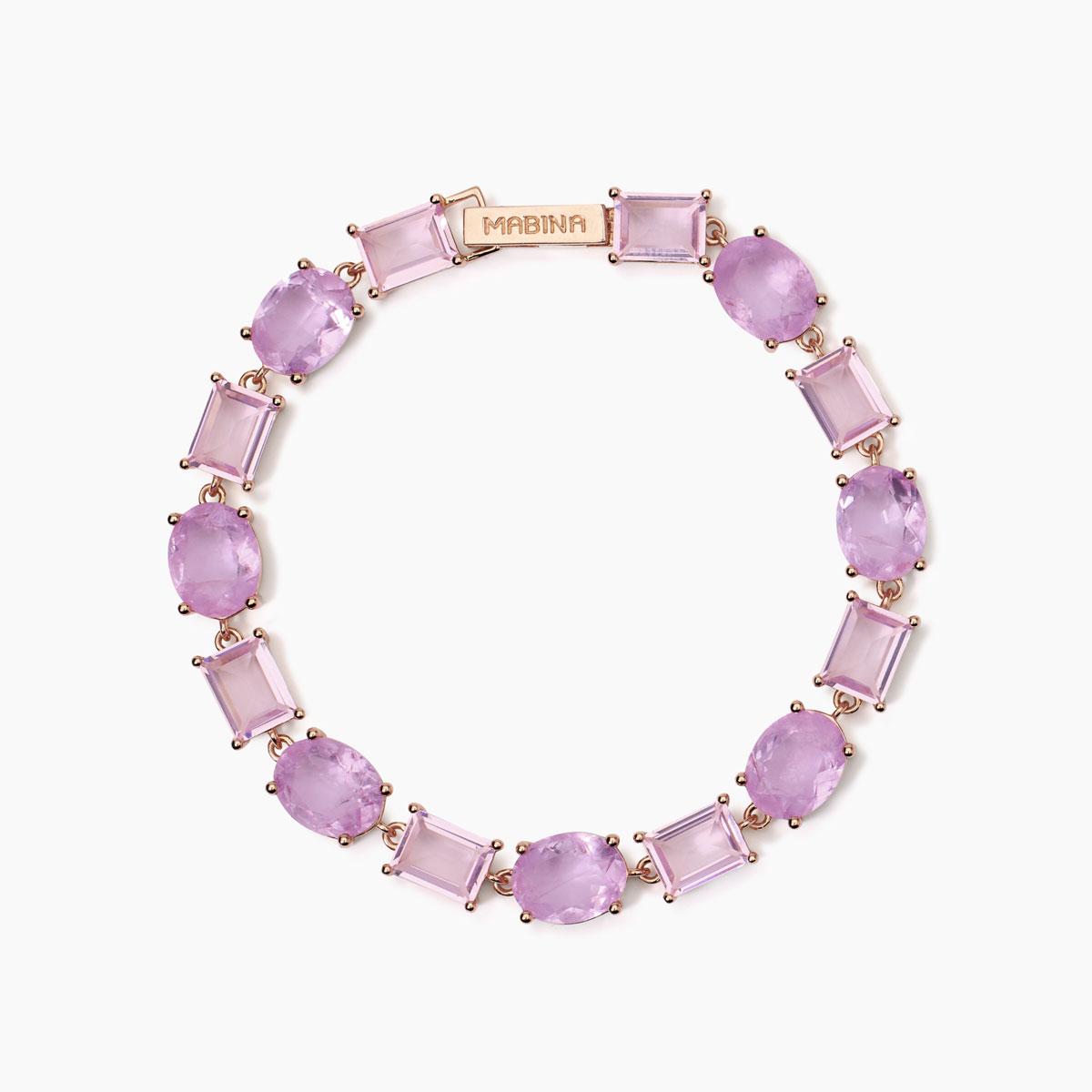 Mabina Woman - Bracelet with pink fusion stone glass SANTORINI - 533899