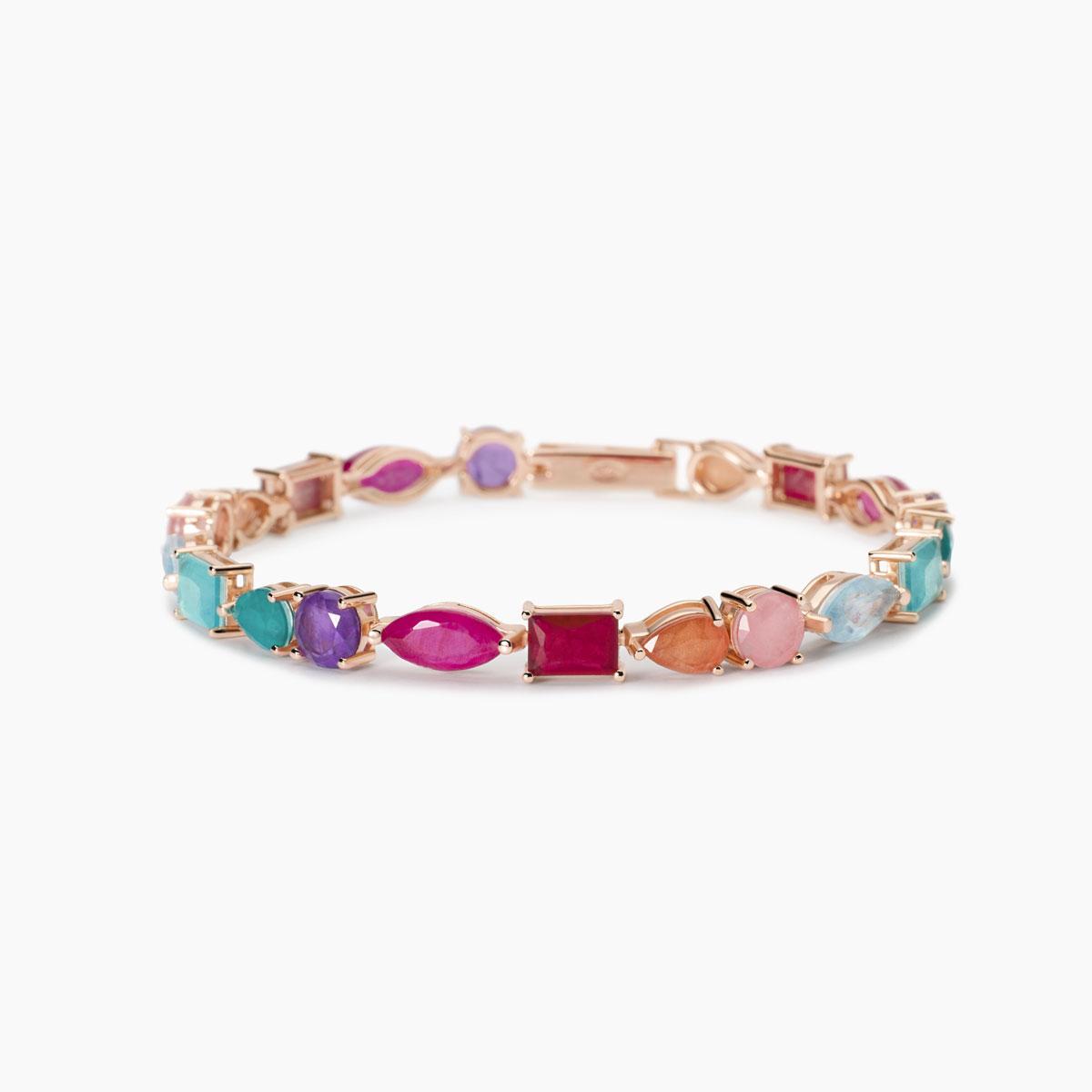 Mabina Femme - Bracelet plaqué or rose avec pierre de fusion SANTORINI- 533901