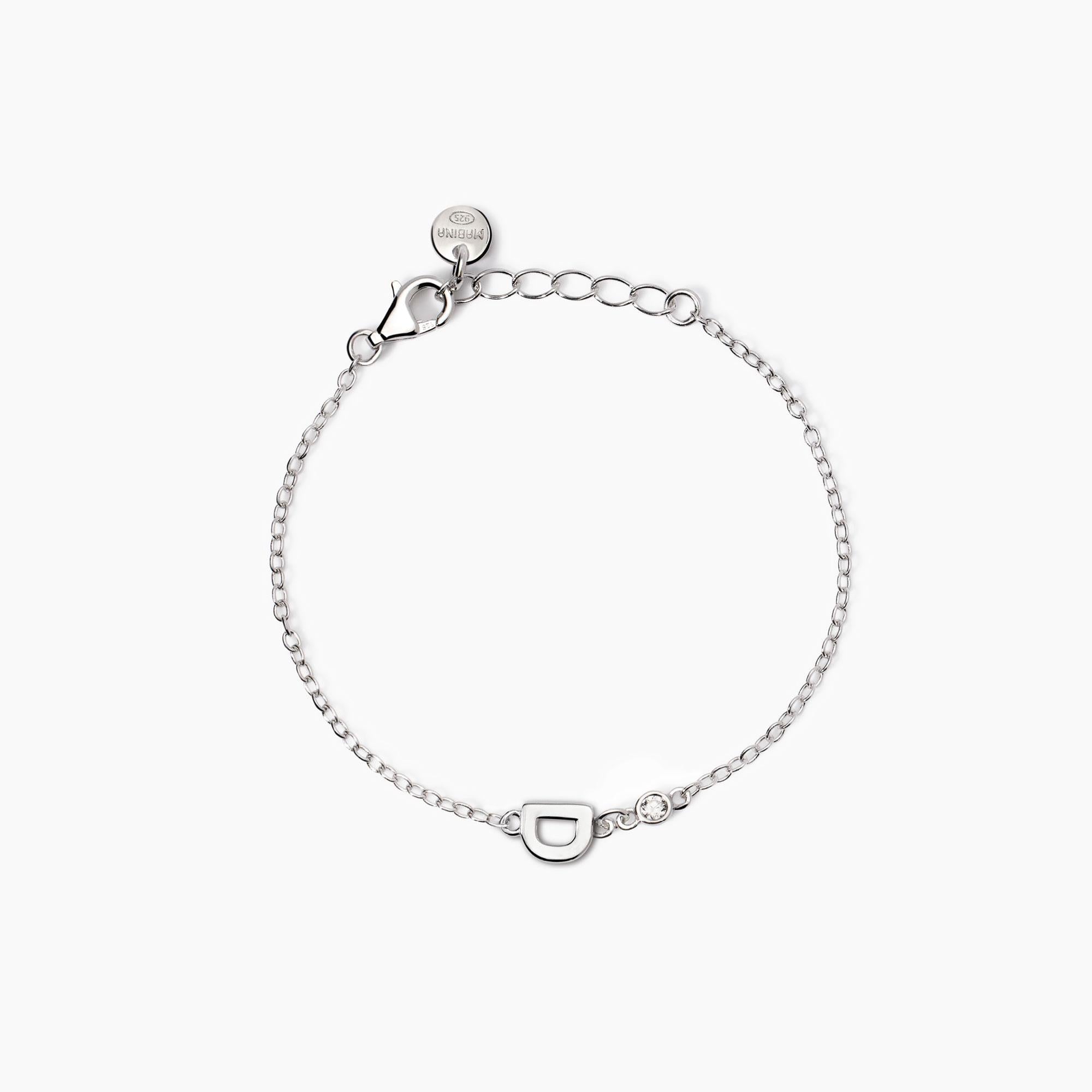 Mabina Junior - Bracciale neonato con lettera D Welcome Baby - 533925D