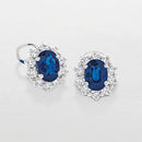 White gold earrings with central sapphire and diamond ring - BB34586AZ