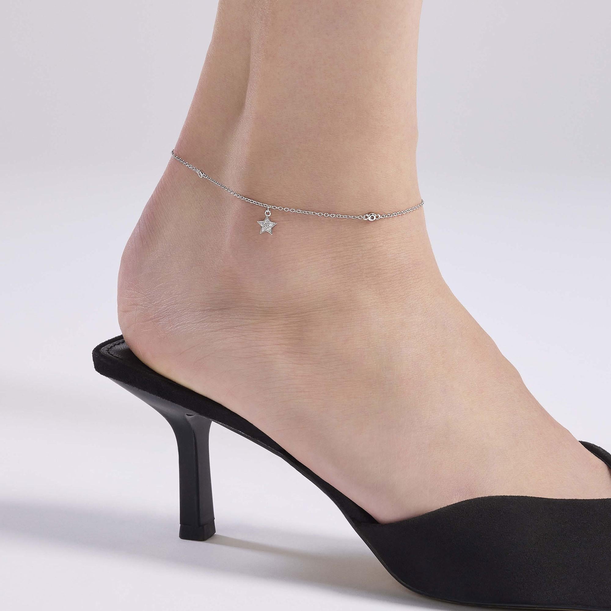 Mabina Donna - Cavigliera con zirconi e ciondolo stella Long Beach - 534020