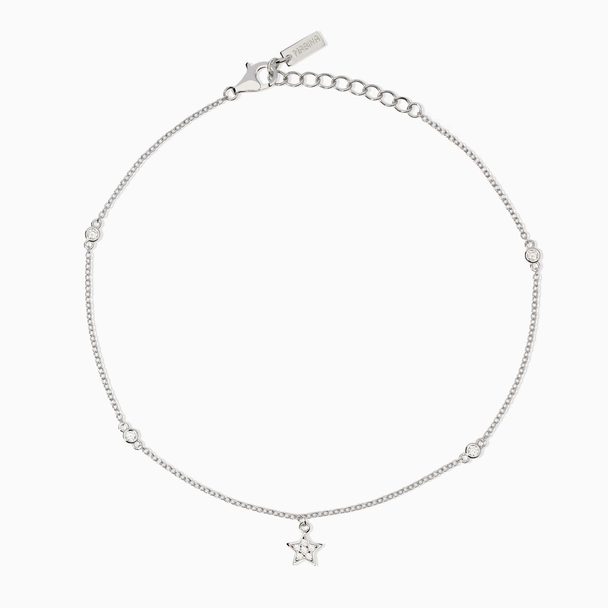 Mabina Donna - Cavigliera con zirconi e ciondolo stella Long Beach - 534020
