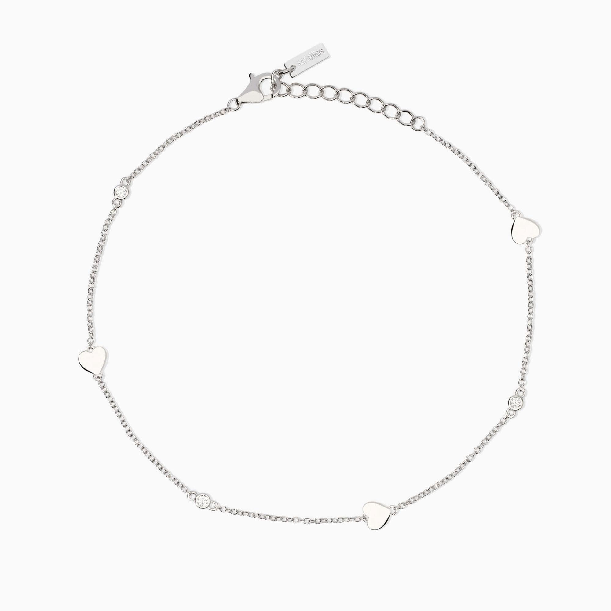 Mabina Donna - Cavigliera regolabile da donna con cuori Long Beach - 534065