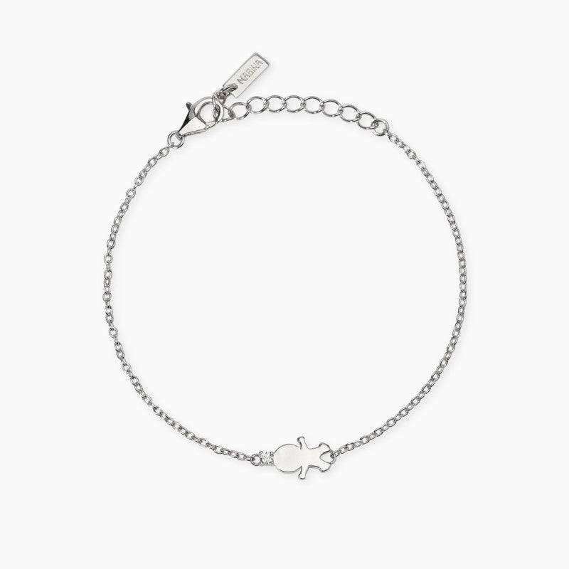 Mabina Donna - Bracciale con charm bimbo in argento e diamanti lab-grown, 0.04ct - 534066