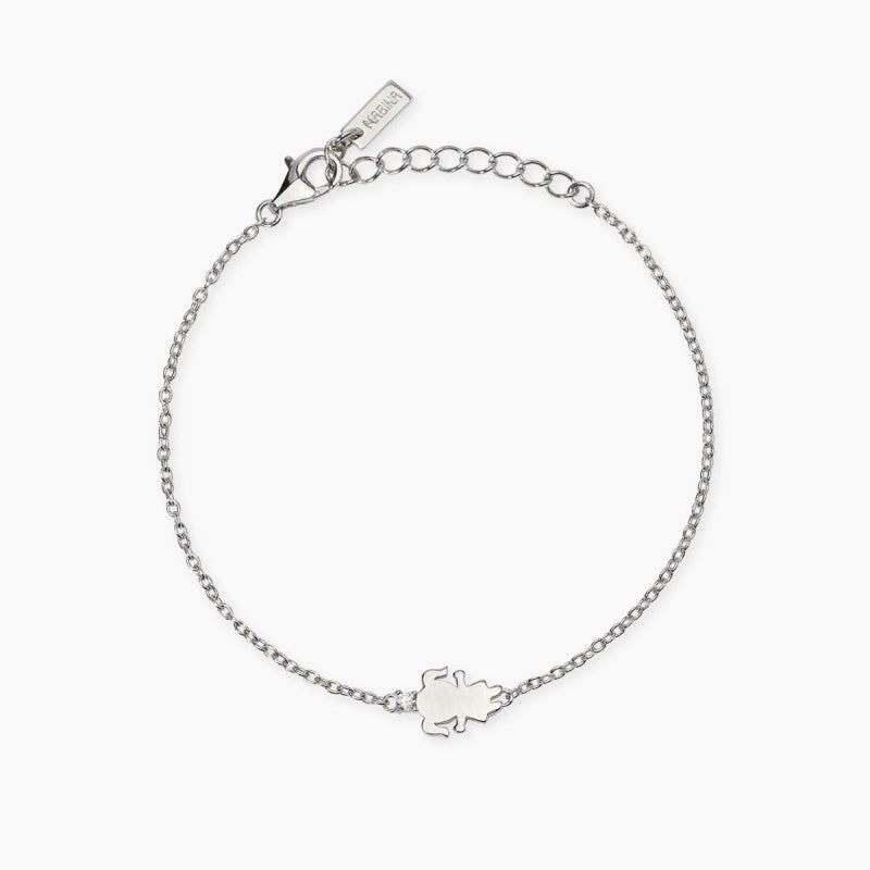 Mabina Donna - Bracciale con charm bimba in argento e diamanti lab-grown, 0.04ct - 534067