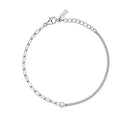 Mabina Donna - Bracciale a groumette e a catena in argento e diamanti lab-grown, 0.09ct - 534068