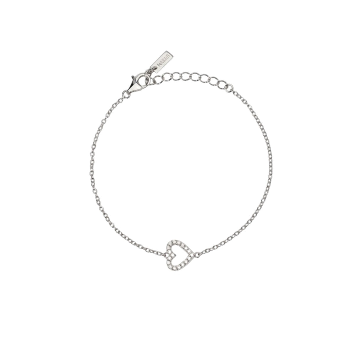 Mabina Donna - Bracciale cuore in argento e diamanti lab-grown, 0.18ct - 534071