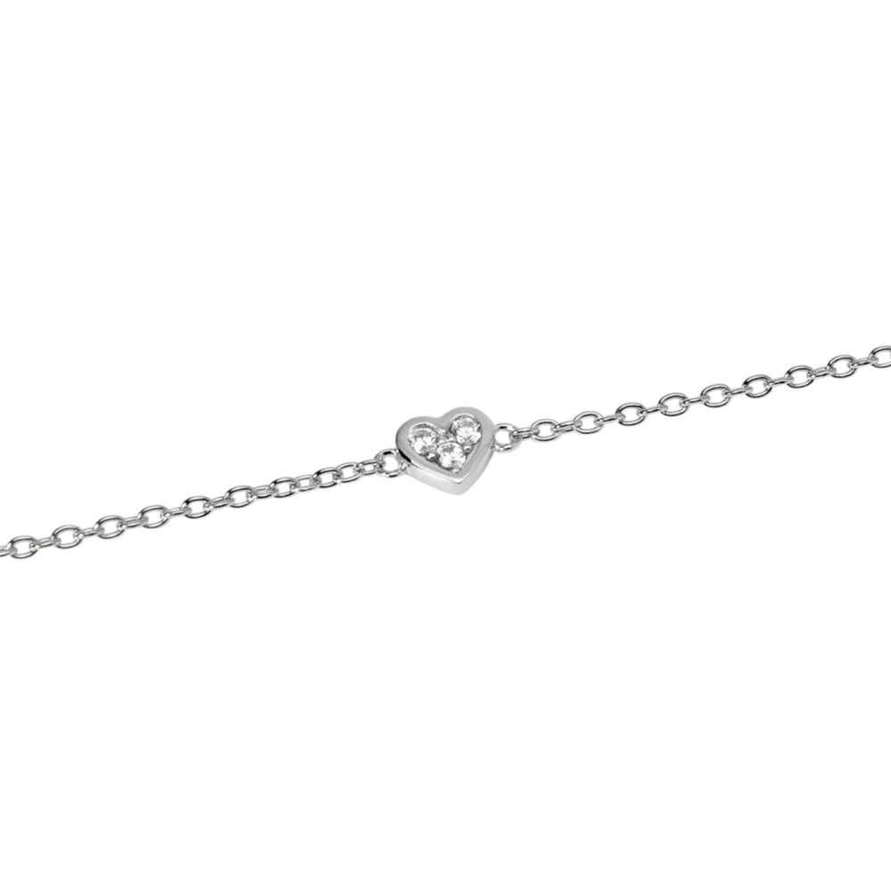 Mabina Donna - Bracciale cuore in argento e diamanti lab-grown, 0.08ct - 534072