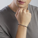 Mabina Uomo - Bracciale con ematite grigia e piastra in zirconi - BLACK ROCK - 534090