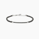 Mabina Uomo - Bracciale con ematite grigia e piastra in zirconi - BLACK ROCK - 534090