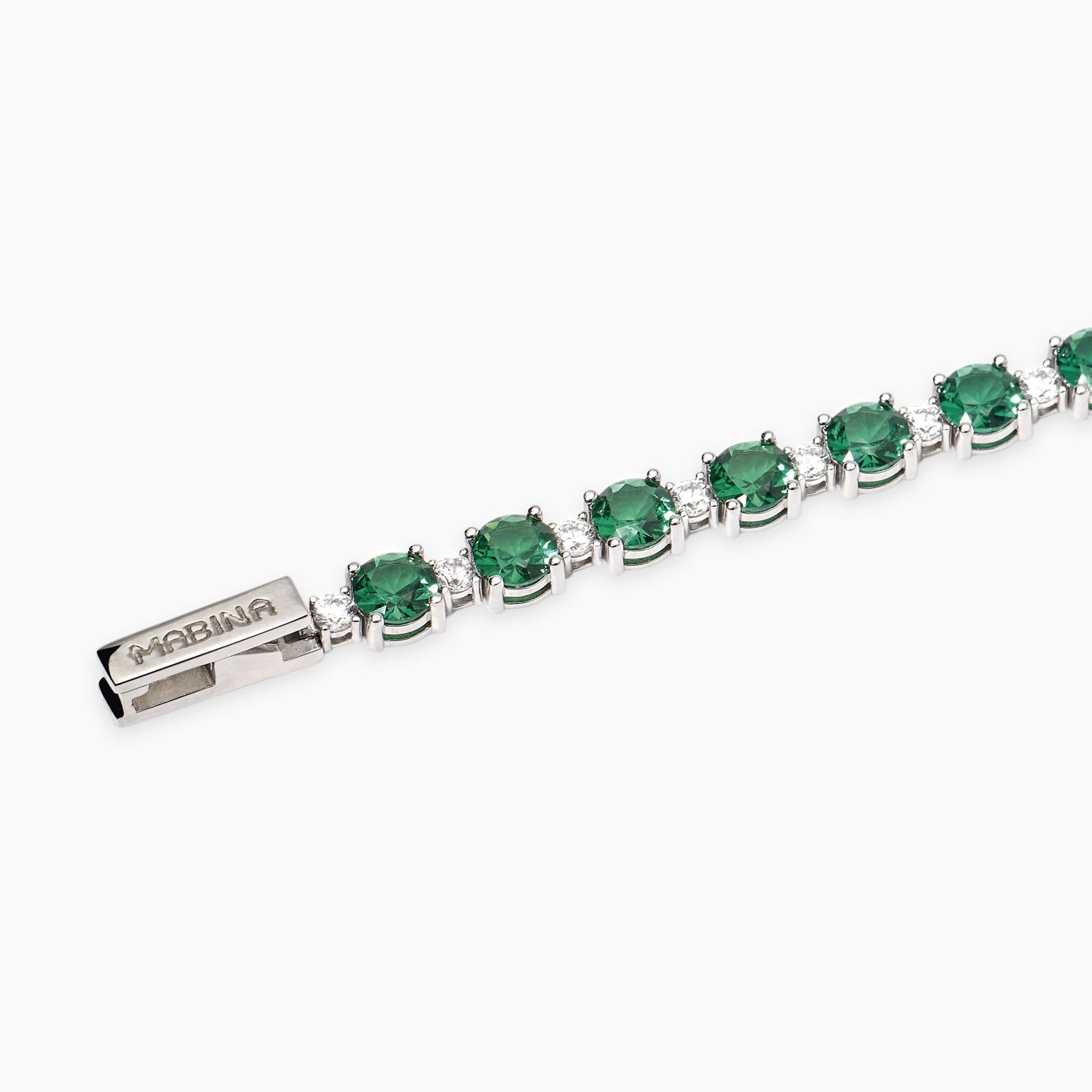 Mabina Donna - Bracciale con smeraldi sintetici CHAPEAU - 534108