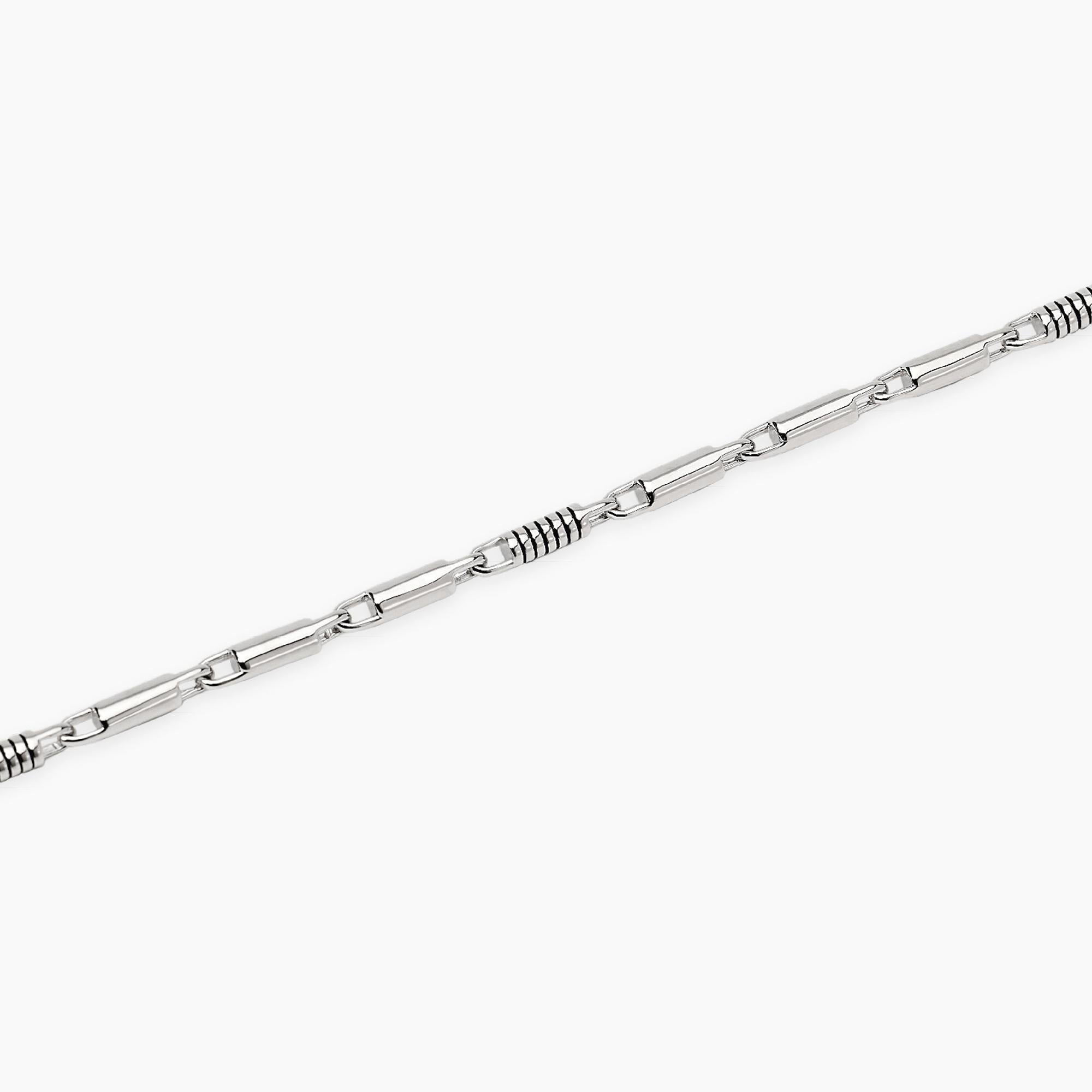 Mabina Uomo - Bracciale regolabile con cilindri lucidi e incisioni nere ROLLER - 534121