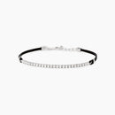 Mabina Uomo - Bracciale con cordino e tennis di zirconi bianchi MIDNIGHT - 534122